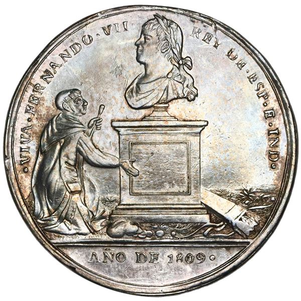 Guatemala, 8R-sized silver proclamation medal, Ferdinand VII, 1809, to the people of Guatemala, very