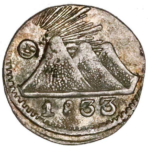 Guatemala (Central American Republic), 1/4 real, 1833, extremely rare, NGC MS 62.