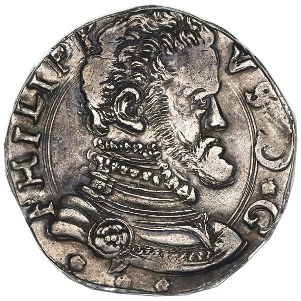 Sicily (Italian States), 4 tari, Philip II, 1558TP, Messina mint, NGC XF 45, finest and only example