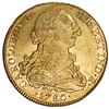 Image 1 : Mexico City, Mexico, gold bust 8 escudos, Charles III, 1780/70FF, unlisted overdate, NGC AU 53, fine