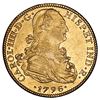 Image 1 : Mexico City, Mexico, gold bust 8 escudos, Charles IV, 1796FM, NGC AU 55.