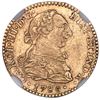 Image 1 : Mexico City, Mexico, gold bust 1 escudo, Charles III, 1780FF/M, unlisted over-assayer, NGC AU 53.