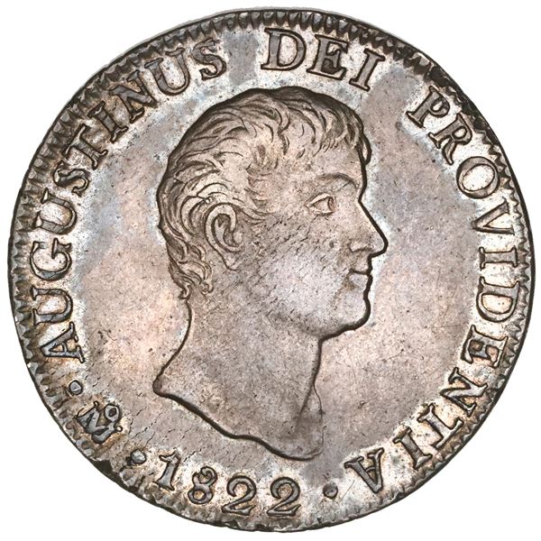 Mexico City, Mexico, 8 reales, 1822JM, Iturbide, short uneven truncation, 8R.J.M. below eagle, NGC A