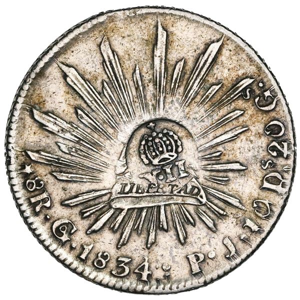 Philippines (under Spain), 1 peso, Isabel II, crowned-Y.II countermark (1837) on a Guanajuato, Mexic