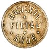 Image 2 : San German Municipio, Puerto Rico, brass 50 almudes token, Hacienda Filial Amor (ca. 1880), very rar