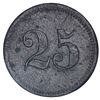 Image 1 : San German Municipio, Puerto Rico, zinc 25 almudes token, Hacienda Filial Amor (ca. 1880), very rare