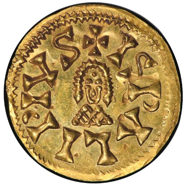 Seville, Spain (Visigoths), gold tremissis, Sisebut (612-621 AD), PCGS MS64, ex-Jones.