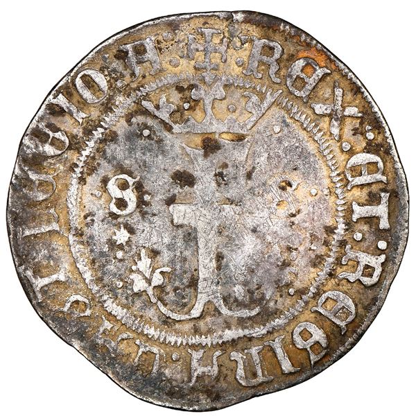 Seville, Spain (special issue struck for New World use), 1/2 real, Ferdinand-Isabel, mintmark S abov