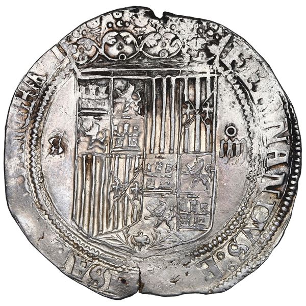Seville, Spain, 4 reales, Ferdinand-Isabel, mintmark S to left, denomination o-iiii to right, assaye