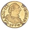 Image 1 : Madrid, Spain, gold bust 1/2 escudo, Charles III, 1774PJ, NGC MS 63.