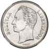 Image 1 : Venezuela (struck at the Philadelphia mint), 2 bolivares, 1929, NGC MS 64.