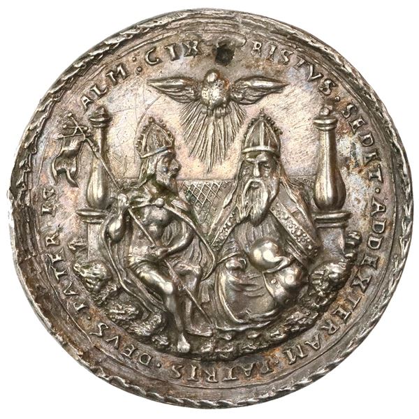 Bohemia (Holy Roman Empire), silver medal, undated (1500s), Holy Trinity, by N. Milicz, NGC AU detai