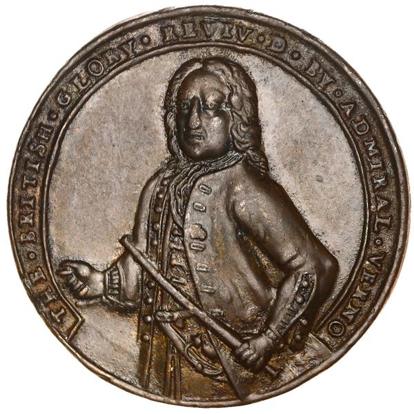 Great Britain, copper-zinc Admiral Vernon medal, 1739, Porto Bello, ex-Adams (Plate).