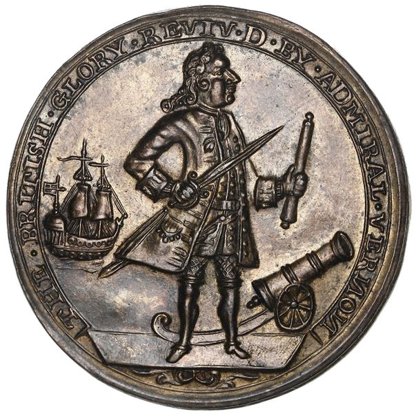 Great Britain, copper-zinc Admiral Vernon medal, 1739, Porto Bello, ex-Adams.