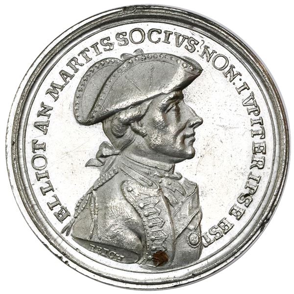Great Britain, silver-plated copper medal, General George Augustus Eliot, 1st Baron Heathfield, 1783
