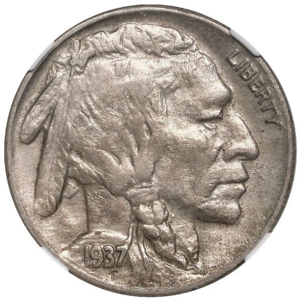 USA (Denver Mint), Buffalo 5 cents, 1937-D, three-legged buffalo, NGC AU 58.