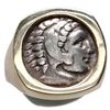 Image 1 : Kingdom of Macedon, AR drachm, Alexander III (the Great), 336-323 BC, mounted head-side out in 14K g