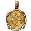 Image 2 : Mexico City, Mexico, cob 2 escudos, Philip V, assayer L (1702-5), ex-1715 Fleet, mounted in 18K gold