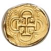 Image 1 : Seville, Spain, cob 2 escudos, Philip III, assayer not visible, mounted cross-side out in 18K gold r