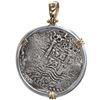 Image 2 : Potosi, Bolivia, cob 8 reales, 1653E, dot-PH-dot at top, ex-Capitana (1654), mounted cross-side out 