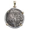 Image 2 : Potosi, Bolivia, cob 8 reales, 1653E, dot-PH-dot, ex-Capitana (1654), mounted cross-side out in thic