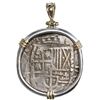 Image 1 : Potosi, Bolivia, cob 8 reales, Philip IV, assayer T (1620s), ex-Panama hoard (ca. 1629), mounted cro