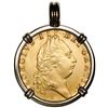 Image 1 : Great Britain (London, England), gold guinea, George III, 1791, mounted in 14K gold bezel with fixed