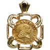 Image 1 : Seville, Spain, gold bust 1/2 escudo, Ferdinand VI, 1753PJ, mounted bust-side out in square, open ca