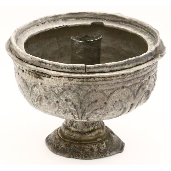 Ornate silver incense bowl with small interior holder, ex-Atocha (1622).