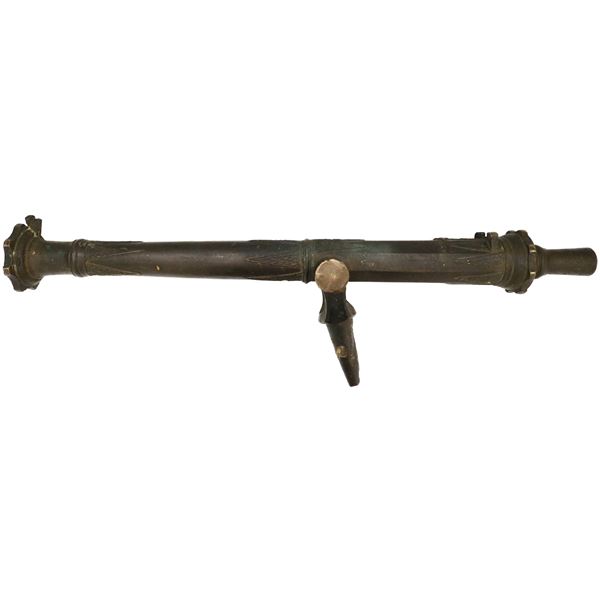 Dutch East Indian (Indonesian) bronze lantaka (cannon) with original yoke (1800s).