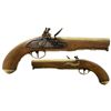 Image 1 : British naval officer's flintlock pistol, early 1800s, with round brass barrel marked LONDON, KETLAN
