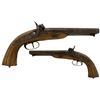 Image 1 : Double-barrel side-by-side percussion pistol, probably British, ca. 1820s-1850s.