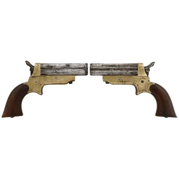 American C. Sharps & Co. four-barrel rimfire pepperbox derringer pistol, .22 caliber, patent 1859.