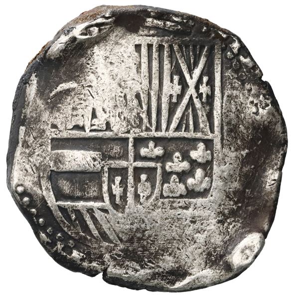 Potosi, Bolivia, cob 8 reales, Philip IV, assayer not visible (1630s).
