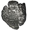 Image 1 : Potosi, Bolivia, cob 8 reales, 1651E, with crowned-O countermark on cross.