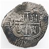 Image 2 : Potosi, Bolivia, cob 8 reales, 1652E post-transitional (Transitional Type VIII/B), 1-PH-6 at top.