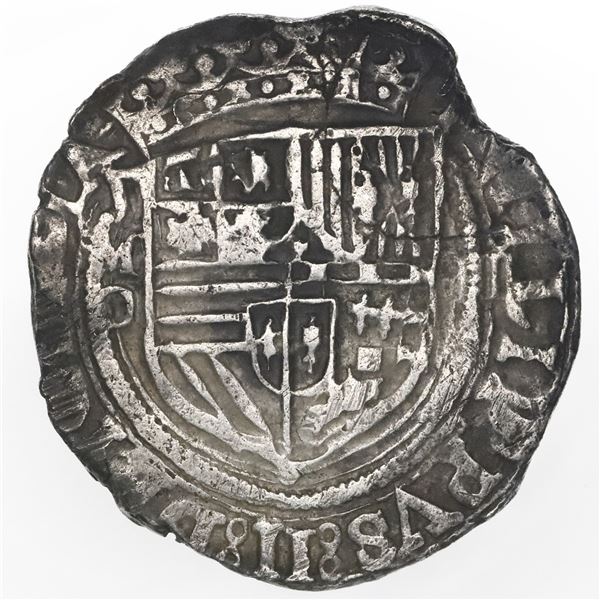 Mexico City, Mexico, cob 4 reales, Philip II, assayer O below mintmark oM to left, denomination oIII