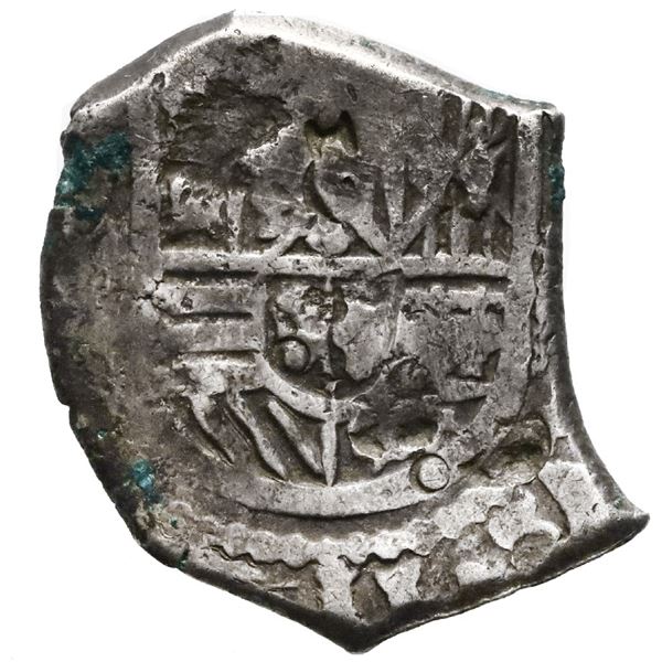 Mexico City, Mexico, cob 2 reales, Charles II, assayer not visible, with small chopmarks as from cir