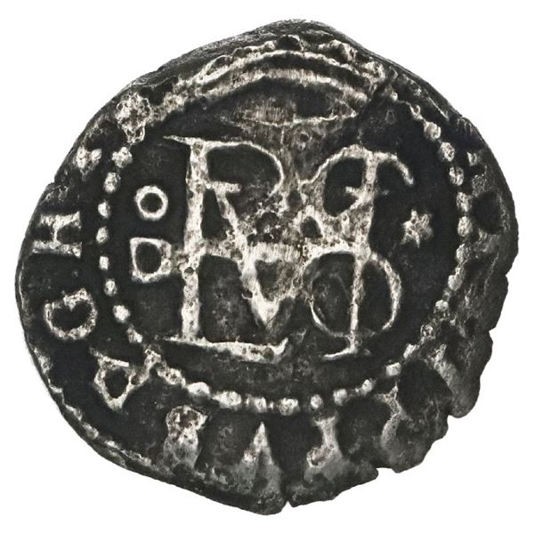 Lima, Peru, cob 1/2 real, Philip II, assayer Diego de la Torre, oD to left, * to right.