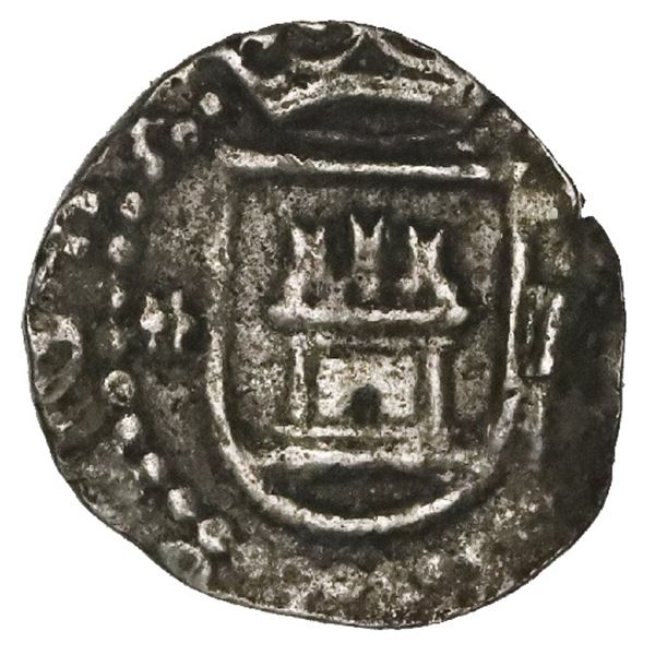 Lima, Peru, cob 1/4 real, Philip II, assayer Diego de la Torre, * to left, P to right of castle.