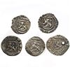 Image 2 : Lot of five Lima, Peru, cob 1/4R, Philip II, assayer Diego de la Torre, various varieties.