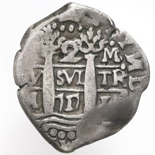 Lima, Peru, cob 2 reales, 1717M.