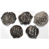 Image 1 : Lot of five Lima, Peru, cob 1R of Philip V: 1703H, 1704H, 1707H, 1710H and 1740(V).