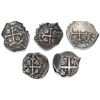 Image 2 : Lot of five Lima, Peru, cob 1R of Philip V: 1703H, 1704H, 1707H, 1710H and 1740(V).
