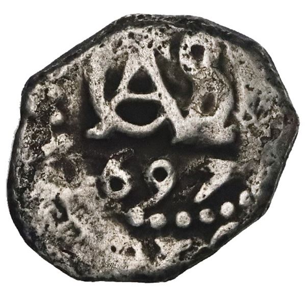 Lima, Peru, cob 1/2 real, 1697.