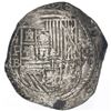 Image 1 : Potosi, Bolivia, cob 8 reales, Philip II, assayer B (5th period), borders of x's on both sides.
