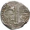 Image 2 : Potosi, Bolivia, cob 8 reales, Philip IV, assayer P (mid-1620s), quadrants of cross transposed, erro