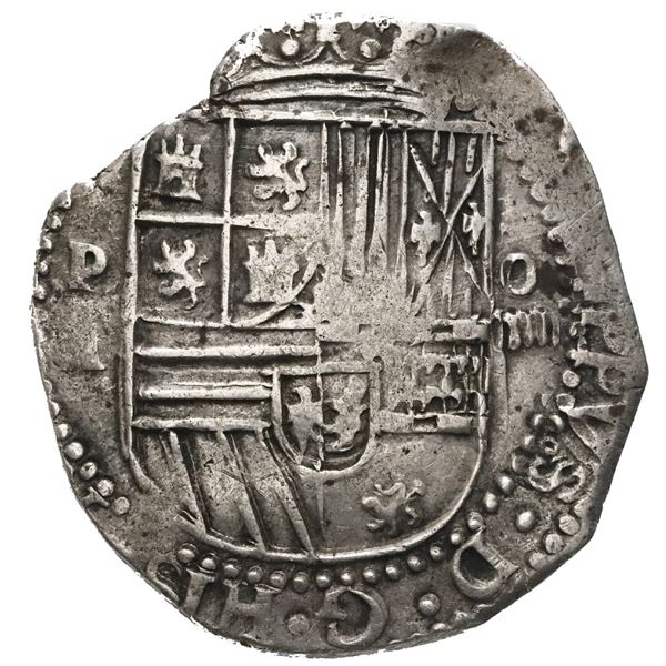 Potosi, Bolivia, cob 4 reales, Philip II, assayer A.