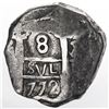 Image 1 : Potosi, Bolivia, cob 8 reales, 1772V-(Y).