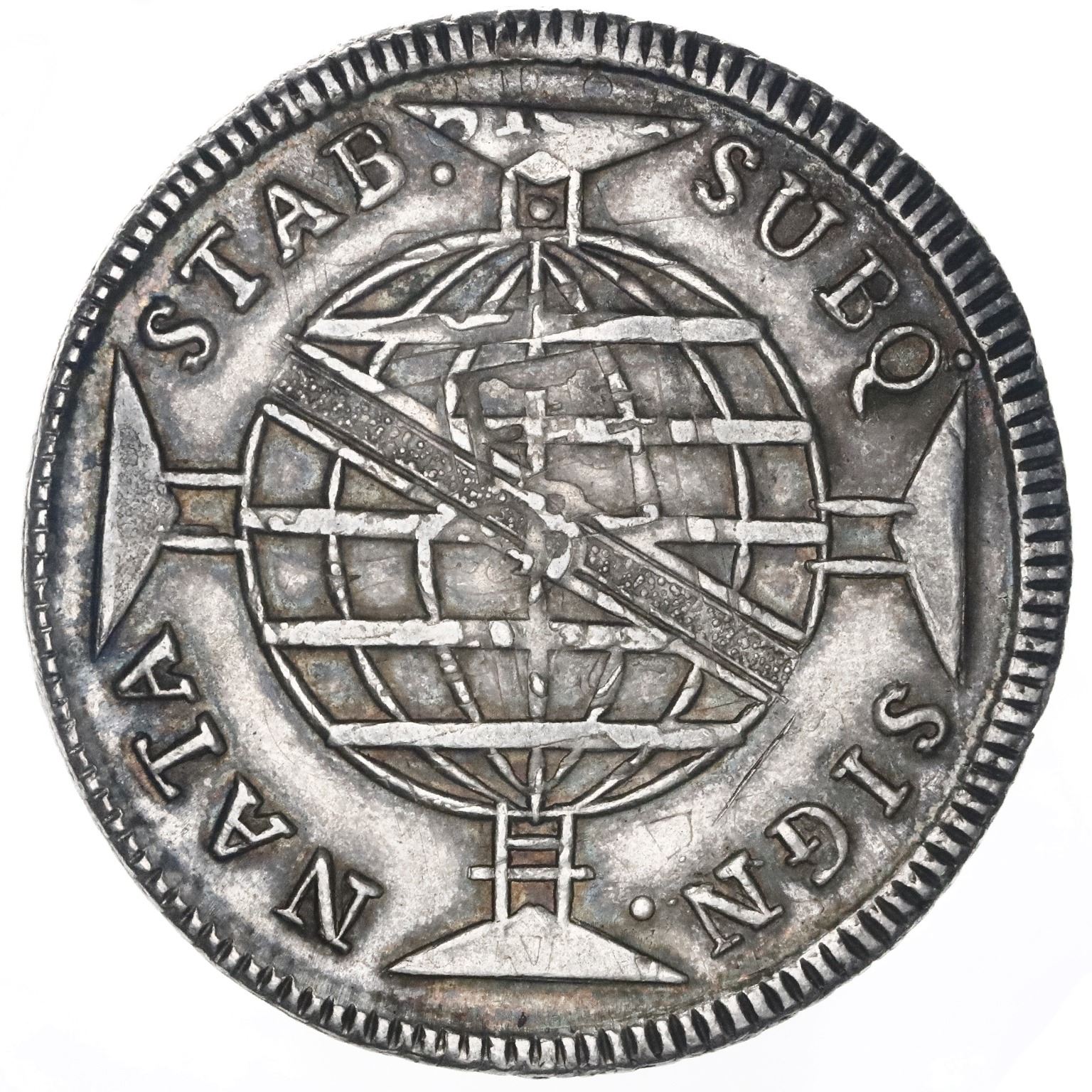 Brazil Bahia Mint 960 Reis Joao Prince Regent 1814 B Struck Over Brazil Bahia Mint 960 Reis Joao Prince Regent 1814 B Struck Over